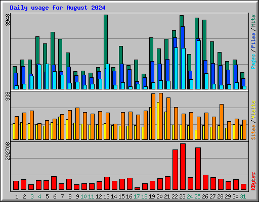 Daily usage for August 2024