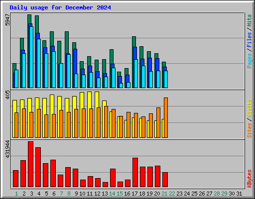 Daily usage for December 2024