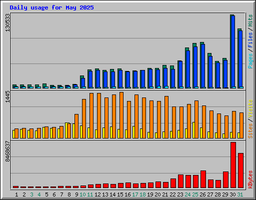 Daily usage for May 2025