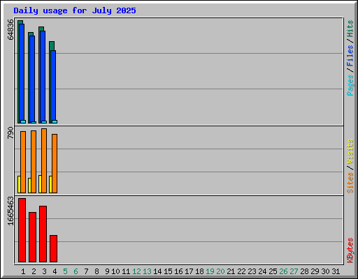 Daily usage for July 2025
