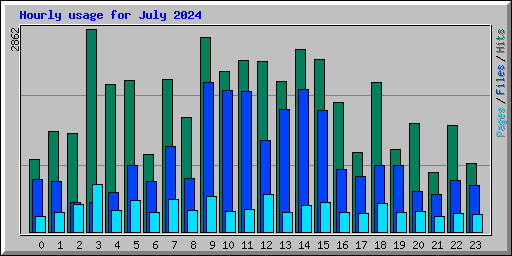 Hourly usage for July 2024